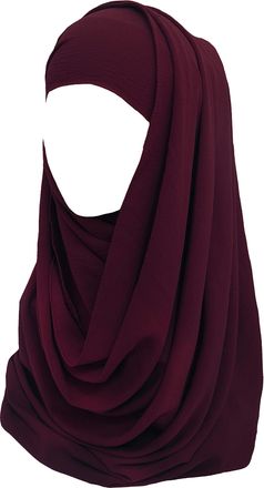 Lina & Lily Non-see-through Bubble Crepe Chiffon Muslim Hijab Head Scarf Shawl Wrap Thick Lightweight (Dark Maroon)