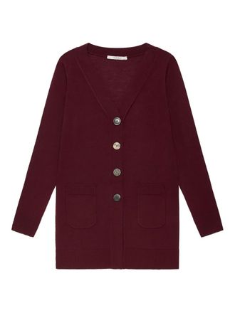 Maliparmi button patch pocket cardigan - Red