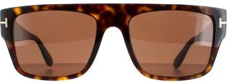 Tom Ford Square Mens Shiny Havana Brown Dunning FT0907 - One Size