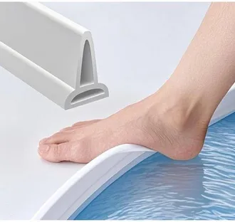 OEM Umbral De Ducha De Silicona, Barrera De Agua Autoadhesiva Para Duchas A Ras De Suelo, 2 Metros, Tira De Retenci&oacute;n De Agua, Transparente/blanco