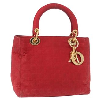 Dior Pre-owned Handbags, female, Red, Size: ONE SIZE Pre-owned Vintage Nylon Hand Bag