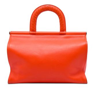 Bottega Veneta Pre-owned Bottega Veneta Leather Intrecciato Frame Top Handle Bag Ladies MG6VOZ2TS23HTCW1