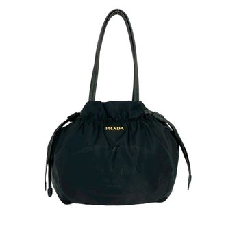 Prada Black Nylon Leather Handbag Shoulder Bag Tote Bag (Pre-Owned)