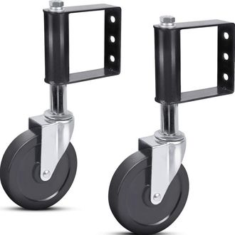 OEM Juego De 2 Ruedas De Goma Resistentes Al Envejecimiento Con Resorte Para Port&oacute;n, Con Placa De Montaje Universal, Capacidad De 100 Kg, 100 Mm