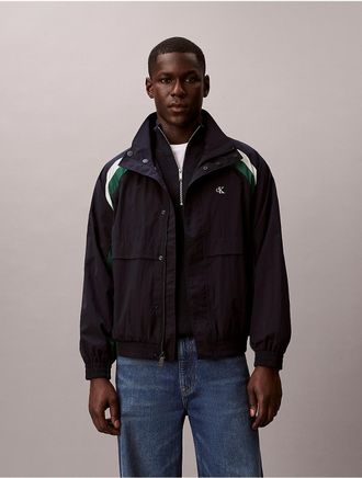 Calvin Klein Jeans Calvin Klein Mens Nylon Colorblock Track Jacket - Medium Green - 2XL