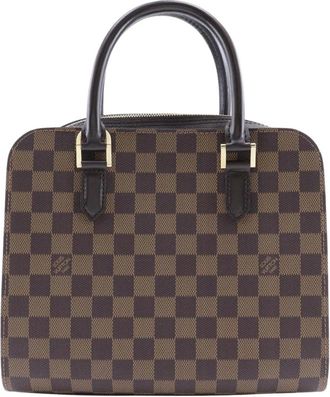 Louis Vuitton Pre-owned Gestructureerde Leren Satchel - Dames - Vintage Handtas - Bruin - ONE Size - Leer - Vintage