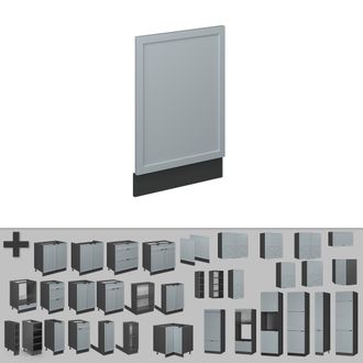 Vicco Panel Frontal Fame-line, Azul Claro-gris, 45 Cm, Et Roble