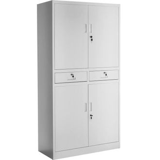 TecTake Filing Cabinet Cosmo in Light Grey