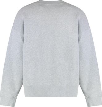 Palm Angels Mens Cotton Sweatshirt With Logo Grey Sweatshirts Sweater