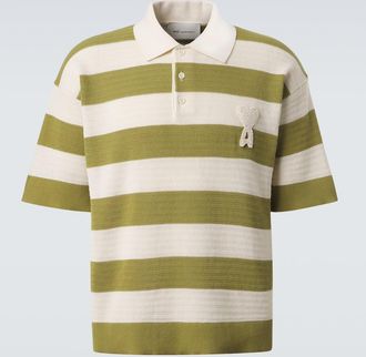 Ami Ami de Coeur striped cotton polo shirt