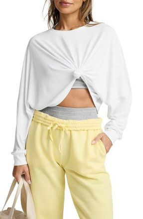 Beyond Yoga Studio Knit Long Sleeve T-Shirt in White at Nordstrom, Size X-Large