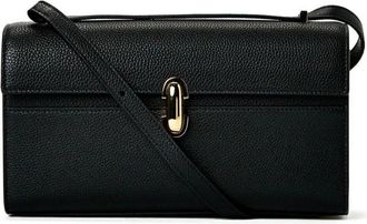 Savette Symmetry Tas in Geitenleer - Dames - Schoudertassen - Zwart - ONE Size - Leer - Tassen