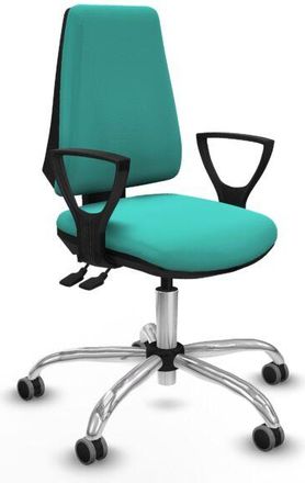 Piqueras y Crespo Piqueras Y Crespo - Elche as similpiel turquesa brazos fijos base cromada ruedas engomadas 65mm