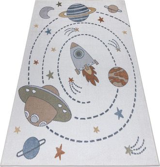 RugsX Rugsx - Carpet bono 8288 Space, planets cream / anthracite multicolour 160x220 cm