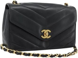 Chanel Pre-owned Vintage Schoudertas - Dames - Vintage Schoudertas - Zwart - ONE Size - Leer - Vintage