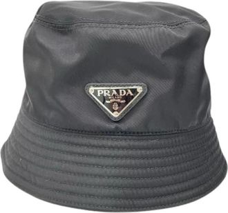 Prada Pre-owned Bucket Hat - Heren - Pre-owned - Zwart - Maat: ONE Size Nylon
