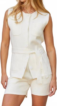 Crescent Simone Knit Vest In White
