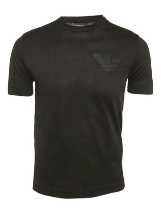 Emporio Armani T-shirt con logo ricamato - Nero