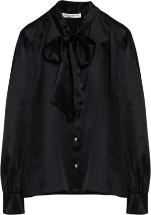 Alessandra Rich Zijden Strik Blouse - Dames - Overhemden - Zwart - 2XS - Overhemden
