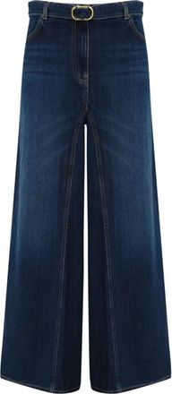 Twinset Denim Cropped Broek met Riem - Dames - Loose Fit Jeans - Blauw - W29 - Denim - Jeans