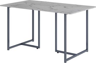 Vicco Tavolo da pranzo Merido, Grigio/marmo-bianco, 140 x 80 cm, Vicco