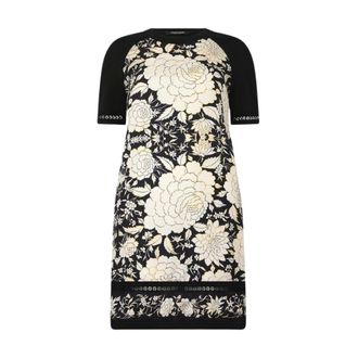 Roberto Cavalli Short Dresses, female, Black, Size: M Mini Dress With Floral Print