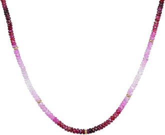Jewelmak 14K Ruby Necklace