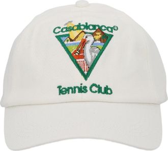 Casablanca Embroidered Triangular Patch Cotton Baseball Cap