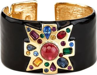 Kenneth Jay Lane Bracciale con rubini - Nero