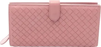 Bottega Veneta Pink Intrecciato Long Wallet (Bi-Fold) (Pre-Owned)
