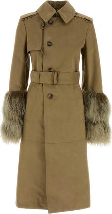 Burberry Brown Cotton Blend Trench Coat