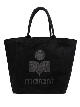 Isabel Marant Yenky logo-print tote bags - women - Cotton/Polyamide - OS - Black