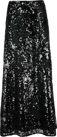 Herno Rokken, Dames, Zwart, S, Polyester, Gonna Lunga Total Paillettes