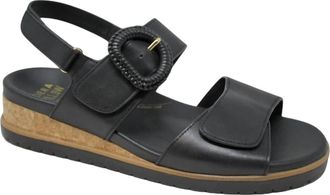 Ziera Womens Vatch Sandals - Wide In Black-Black Sole Leather