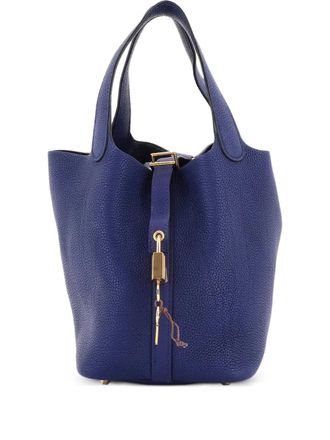 Herm&egrave;s Borsa a secchiello Picotin Lock Bag Maurice PM - Blu