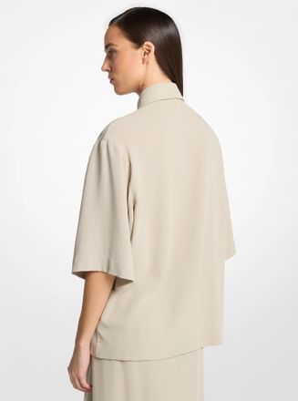 Michael Kors Wool Crepe Camp Shirt