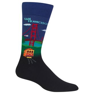 Hot Sox Mens Golden Gate Bridge Casual Sock, 10-13, Dark Blue