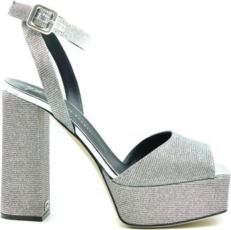 Giuseppe Zanotti Stijlvolle Zomersandalen - Dames - Sandalen met hakken - Grijs - 37 EU - Leer - Schoenen