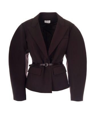 Parosh Dark Brown Notched Lapel Jacket