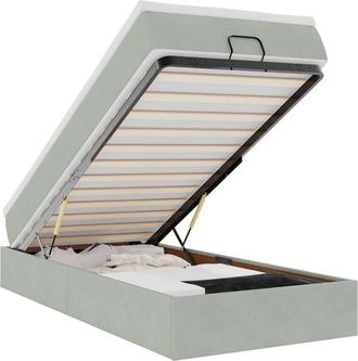 vidaXL Estructura Cama Otomana Colch&oacute;n Terciopelo Gris Claro 90x190cm Vidaxl