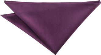 DQT Plain Velvet Wedding Handkerchief Pocket Square - Purple
