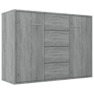 vidaXL Aparador De Madera Contrachapada Gris Sonoma 88x30x65 Cm Vidaxl