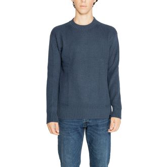 Calvin Klein Jeans Geribbelde Ronde Hals Trui Donkerblauw