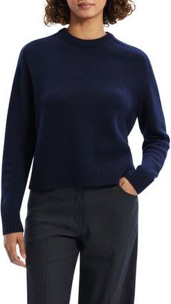 Theory Cashmere Crewneck Crop Sweater in Dark Denim at Nordstrom Rack, Size Large