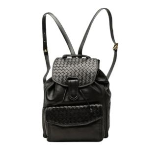 Bottega Veneta Pre-owned Nappa Leather Backpack - Dames - Pre-owned - Zwart - Maat: ONE Size Leer