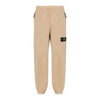 Stone Island Straight Trousers, male, Brown, Size: W33 Logo Patch Trousers