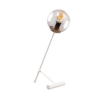 Wonderlamp L&aacute;mpara de mesa blanco moderno con bola de cristal transaprente