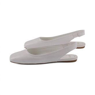 Franco Sarto Womens Antona Flat In White Leather