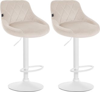 Clp Clp - Set De 2 Taburetes Lazio En Terciopelo Crema Blanco