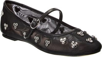 Stuart Weitzman Tammy Mesh & Leather Mary Jane Ballet Flat